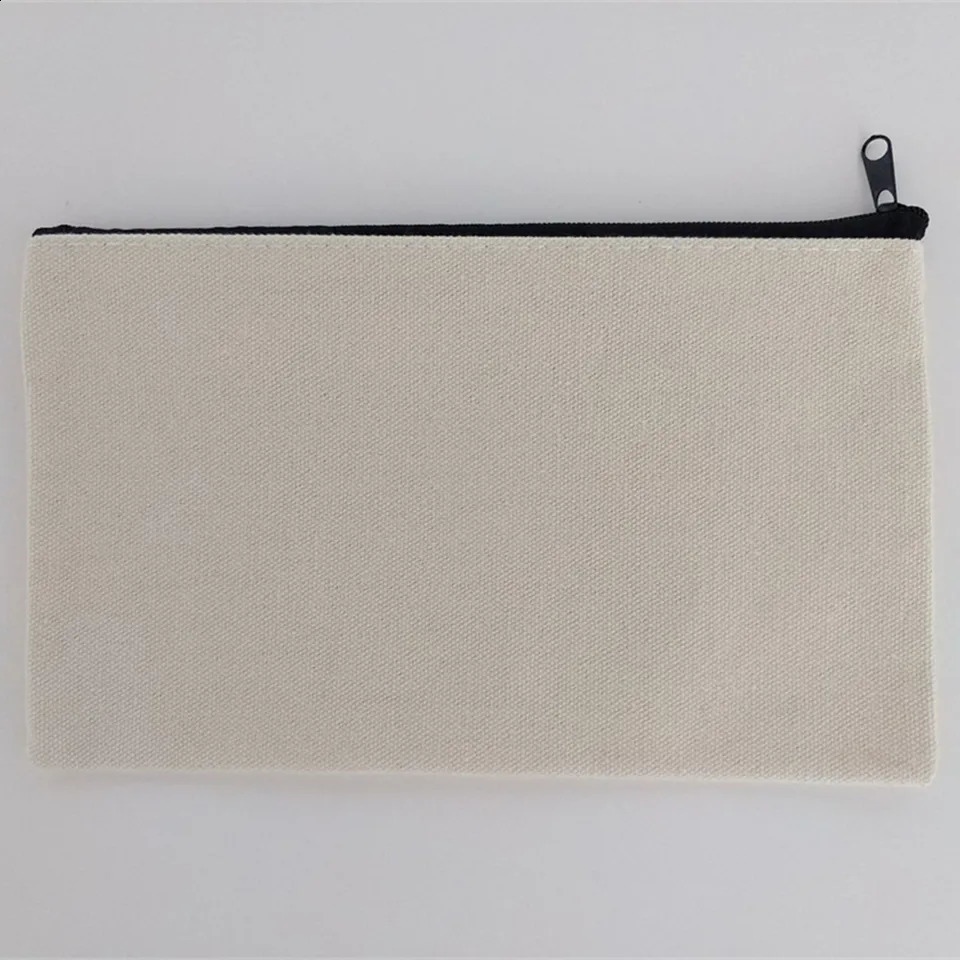 1Pcs Canvas Zipper Bags Multifunctional Blank DIY Craft Pouches Pencil Cosmetic Jewelry Case Pouch For Home School Travel 240919