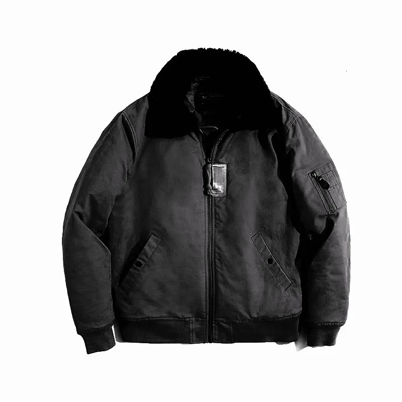 Winter Mens High-Quality Male Lapel Embroidery Wool Thick Warm Coat Loose Casual Bomber Jacket Men Clothing US 2Xl