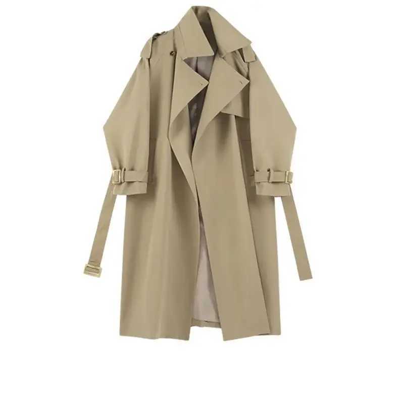 2023 Autumn Trench Coat for Women Windbreaker New Korean Fashion Trench Jackets Womens Clothing Casual Solid Long Jackets CoatX240921