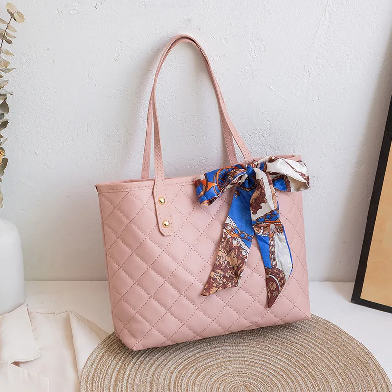 Large capacity gge embroidered trendy scarf tote bag, best-selg single shoulder bucket bag in Southeast Asia