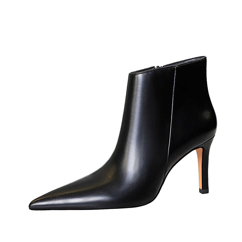 CMM Fashion Simple Sexy Nightclub Winter Side Zipper High Heel Tip Slim Fit and Bare Boots