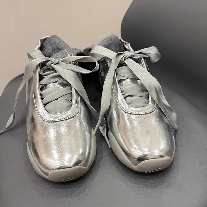 Wedding bow ribbon casual edition womens single shoe flat casual sports shoes ballet shoes 240919