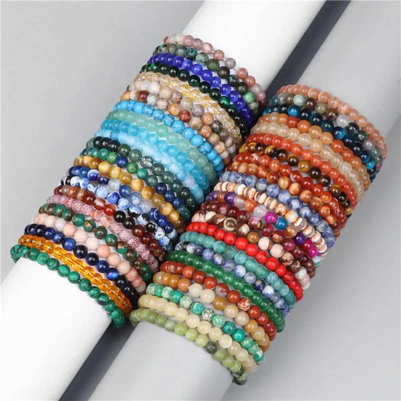 6MM Natural Stone Beads Bracelet Multicolor Agates Turquoises Quartz Crystal Bracelets for Women Men Yoga Meditation JewelryX240921