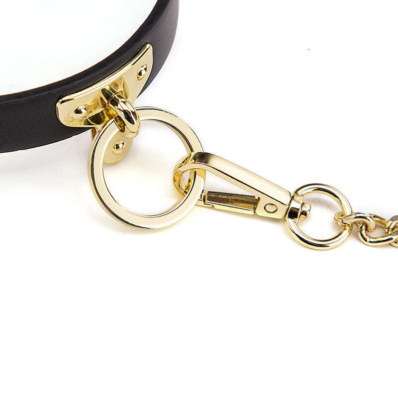 SM Prop PU Leather Sex Traction Collar SM Training Female Dog Neck Cover T-shaped Sex Collar Alternative Adult Products