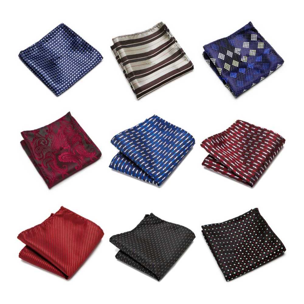 Pocket Square Handkerchief brand factory sells fashionable silk Kerchief mens shirt accessories with deep red stripes for Fathers Day W240921