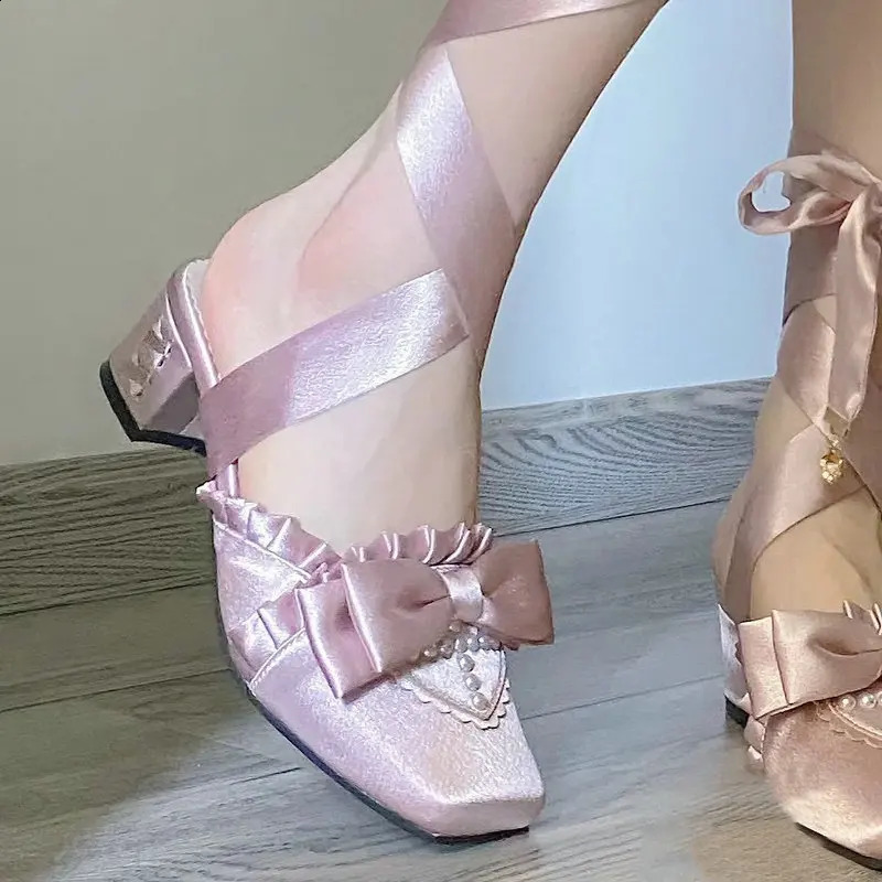 The French Fairy Lace Single Shoe Ballet is thickened with a minority evening air pump ed by Lolita 240919