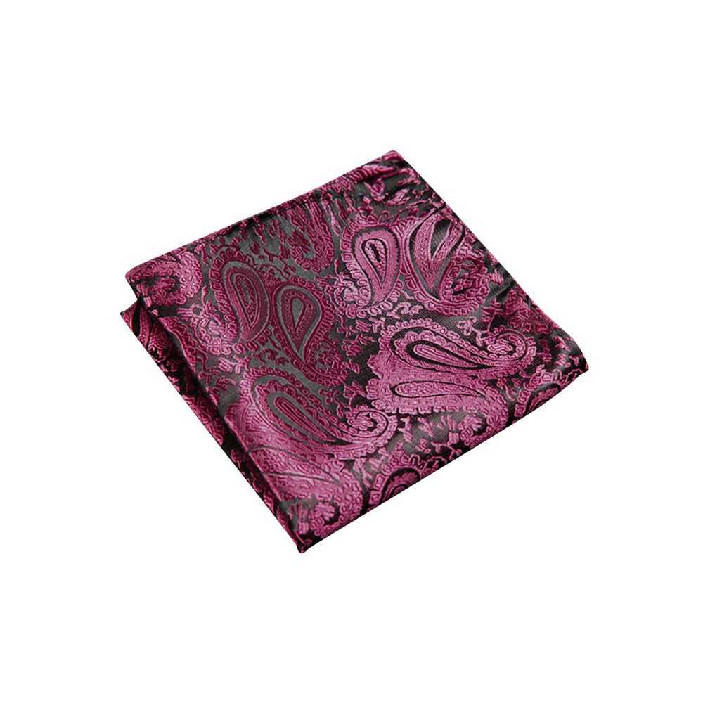 Free Shipping Ikepeibao Paisley Handkerchief mens Paisley Floral Black Pocket Square HankyX240921