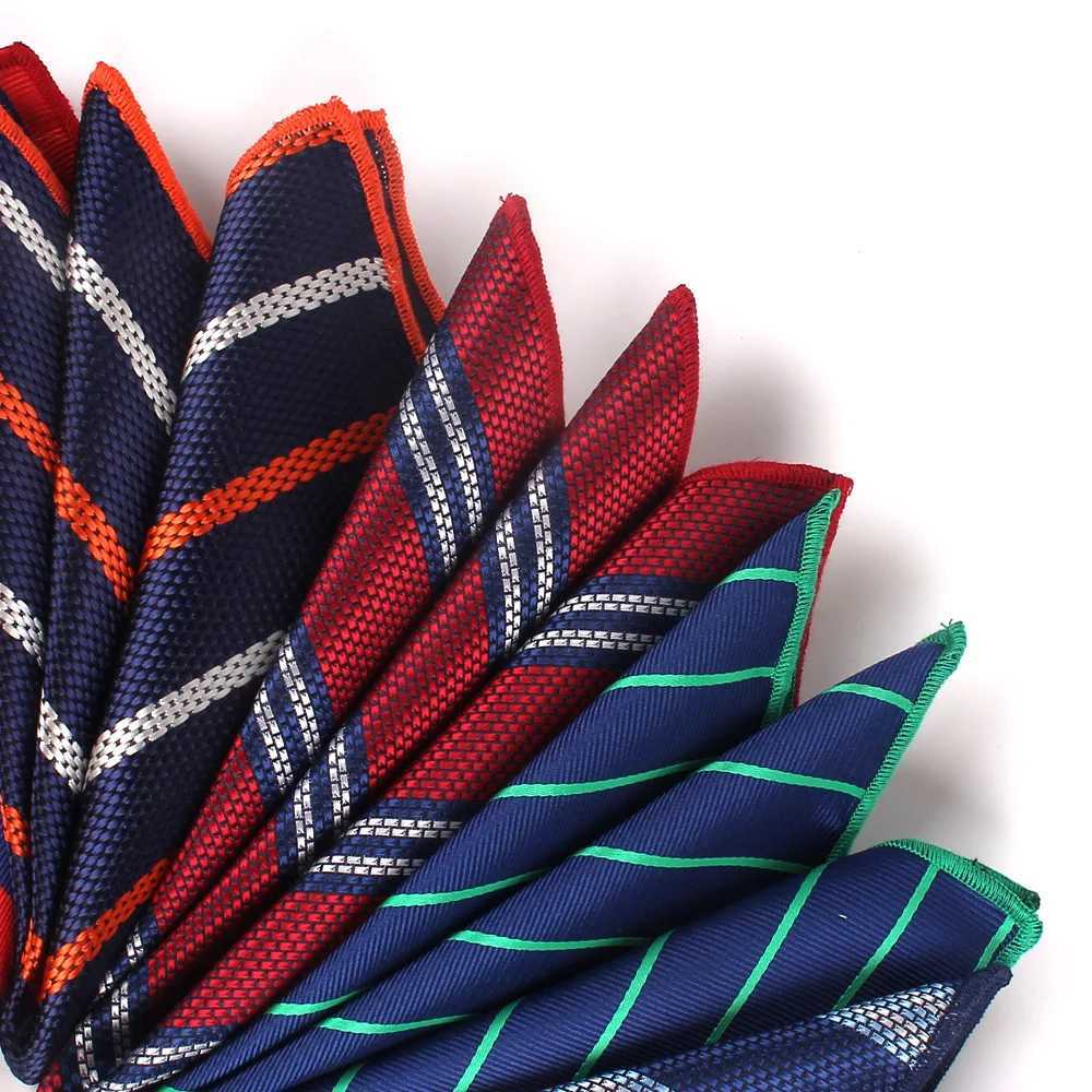 Men Pocket Square Striped Handkerchief For Suits Jacquard Hankies For Men Women Brand Suits Pocket Towel HankyX240921