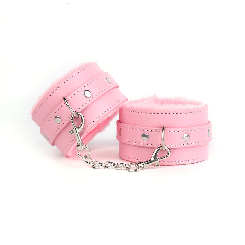 Fun Plush Handcuffs Couple Binding Binding Black Leather Handcuffs Alternative Toys Adult Sex Products Manufacturer