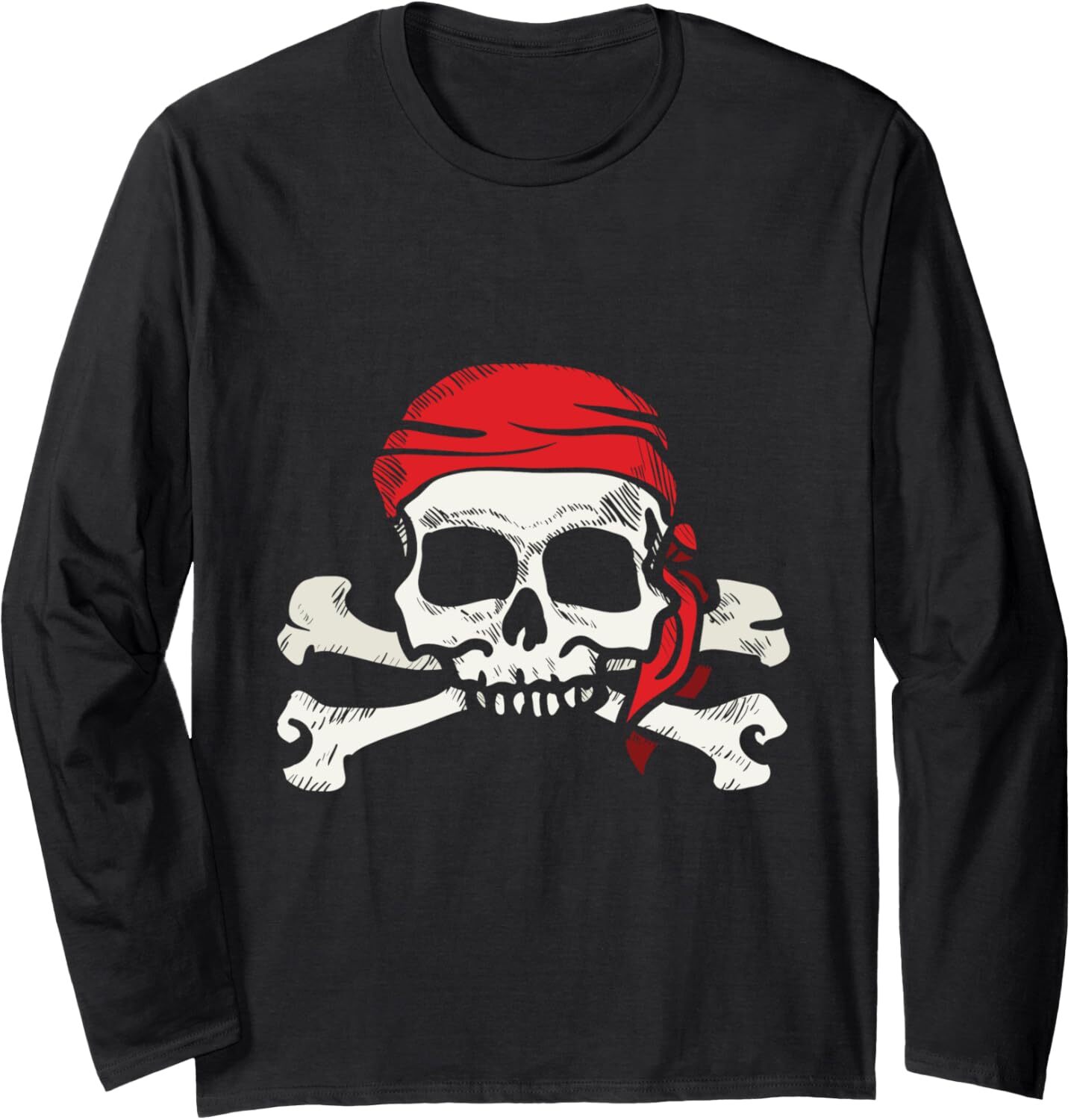 Long Sleeve Shirts for Men sweatshirt Jolly Roger Pirate | Skull and Crossbones | Gift Long Sleeve Tee Streetwear Casual tops clothes