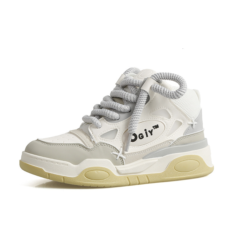 Trendy men's high top, new couple's women's autumn soft bread shoes, versatile casual thick sole sports board shoes