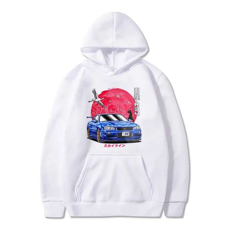 Design Pullover Hoodie Japanese Cartoon Car Printing Harajuku Mens Graphic Hoodie Fashion Sportswear Roupas Masculinas W240921