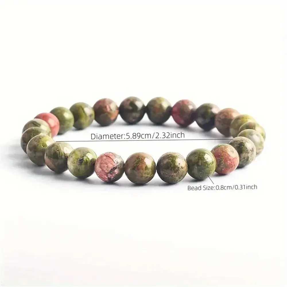 8MM Natural Epidote Zoisite Stone Bead Bracelet Homme Quartz Lava Tiger Eye Bracelet Made of Natural Stone Jewelry for WomenX240921