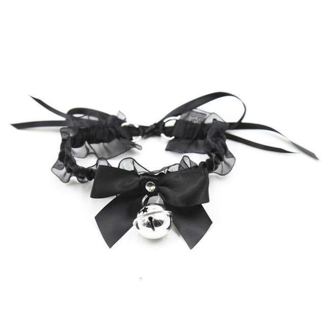 SM Sex Prop Polyester Braided Belt Black Bow Bell Collar Alternative SM Adult Products Hair Replacement