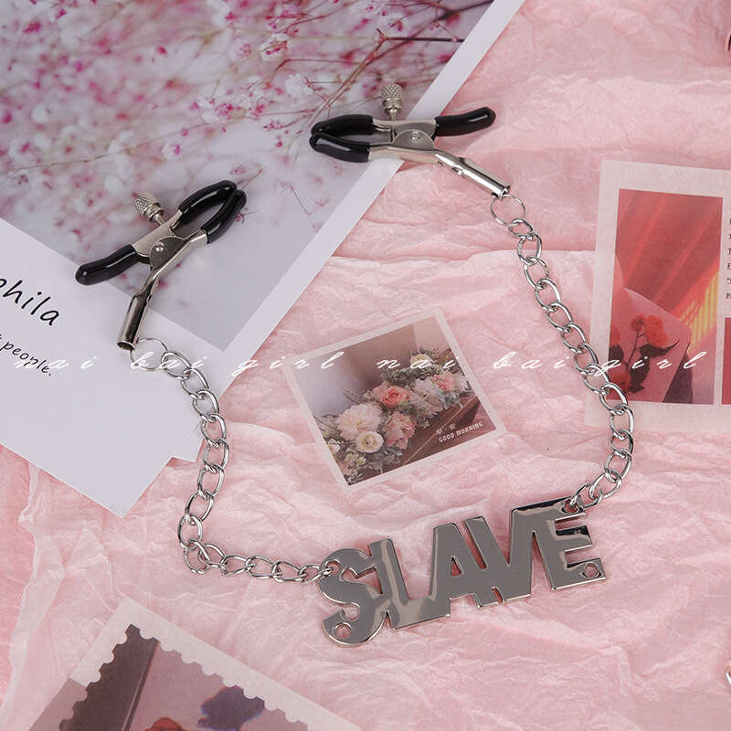 Sex toys SM props female masturbation chain breast clip vaginal clip letter style sex clitoral clip adult sex toy
