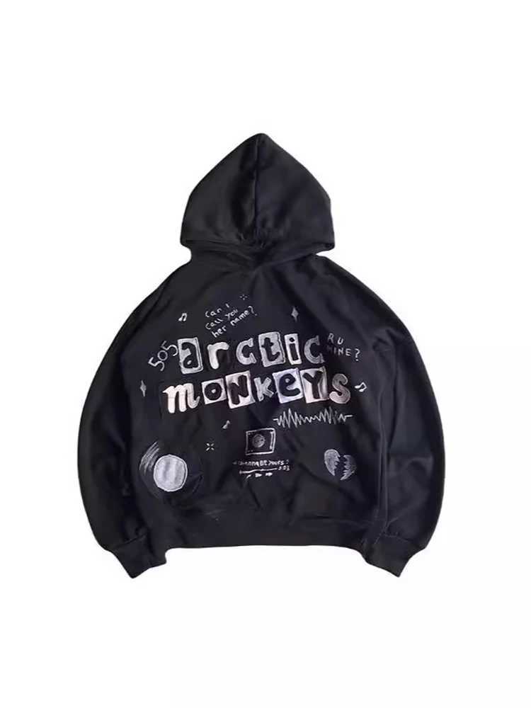 Men's Hoodies Sweatshirts 2024Y2K SprStreet Trend New Patch Printed Hoodie US Loose Floral Mens and Womens Sweaters J240921