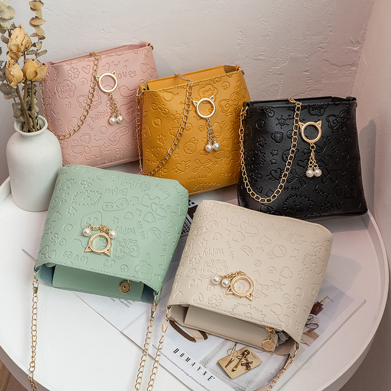 Printed Bucket Bag Designer Crossbody Bag Ladies Small Bag Fresh Sweet Shoulder Bag Chain Handbag Classic Fashion Bags DPD2409211