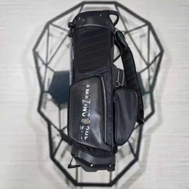 High quality AMAZINGCRE black waterproof PU golf bag mens professional golf bag golf caddy bag W240921