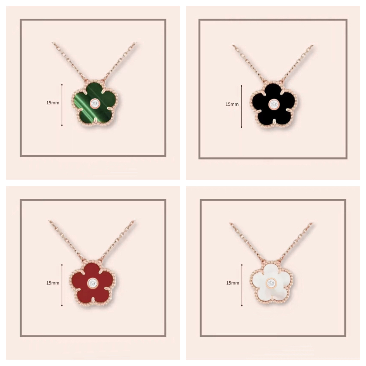 necklace designer for women sterling silver jewelry 925 clover necklace rose gold necklaces fashion mother of pearl necklace pendant flower necklace gift nature