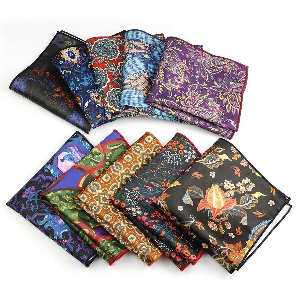 Newest Polyester Hankies Beautiful Floral Pocket Square Handkerchief Casual Narrow Lovers Day Wedding Daily Wear Suit AccessoryX240921