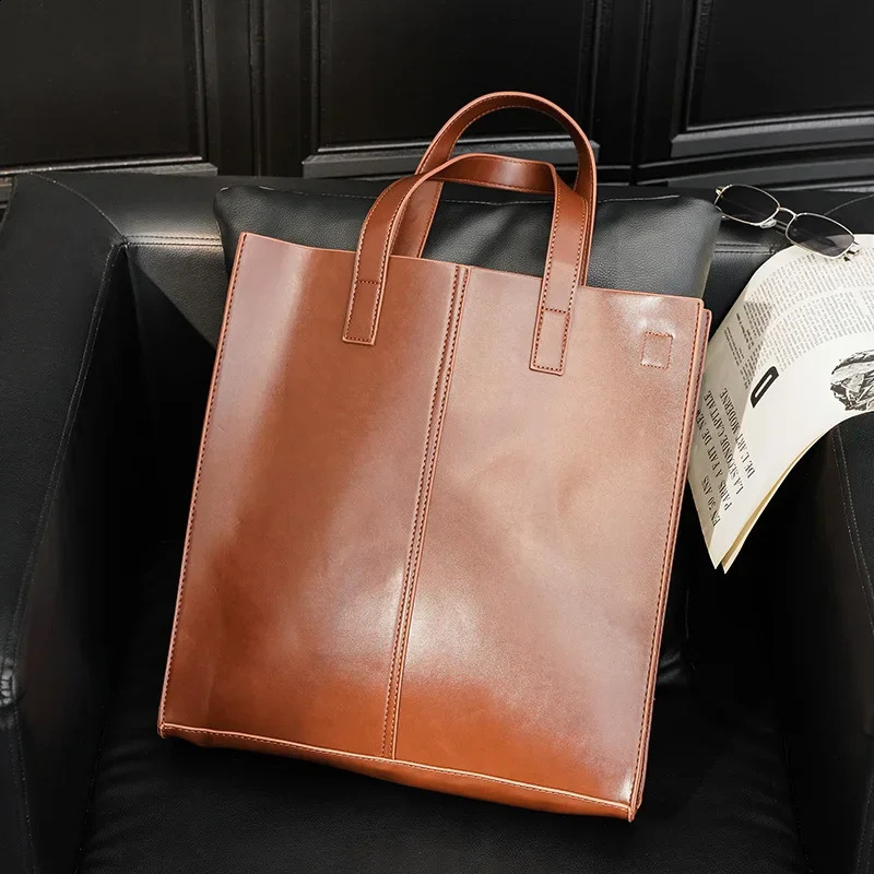 Retro Fashion Mens Cross Bag High Capacity Handbag y Business Shoulder Laptop Messenger Bolsa 240919