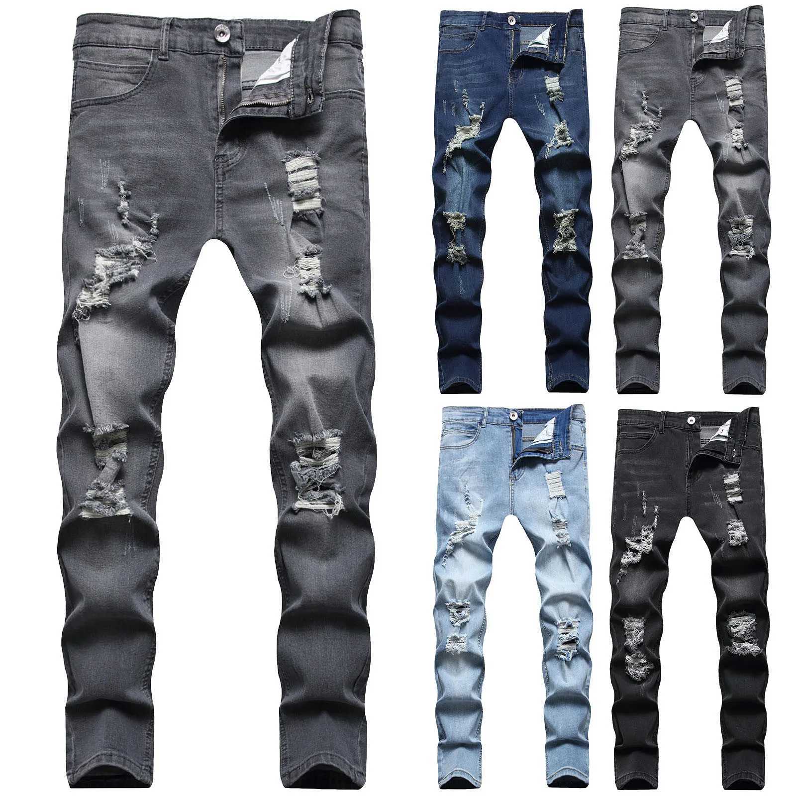 2025 Mens ultra-thin slim straight tube retro hip-hop pants solid color jeans summer ultra-thin pants blue jeans X2505041