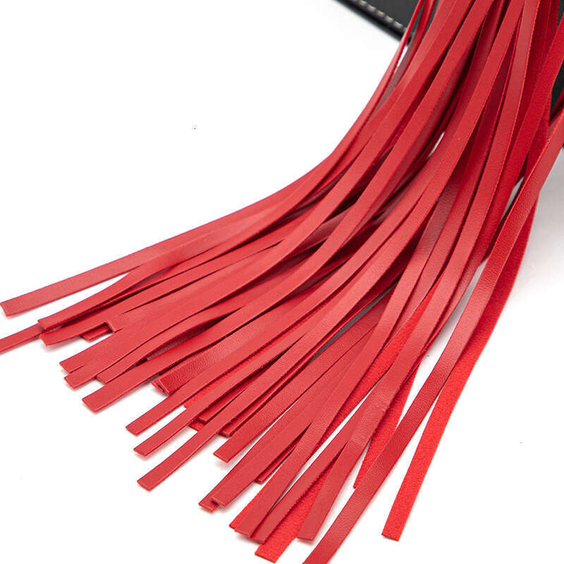 SM Prop Red Tassel Leather Whip Double Red Thread Sex Whip Cross border Hot Selling SM Execution Tool Whip Adult Products