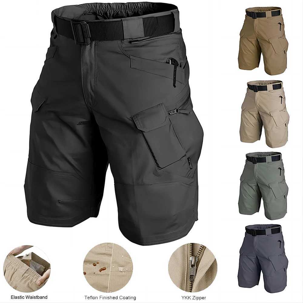 Summer Men Cargo Shorts Tactical Short Pants Waterproof Quick Dry Multi-pocket Shorts Mens Outdoor Clothes Hunting FishingX240921