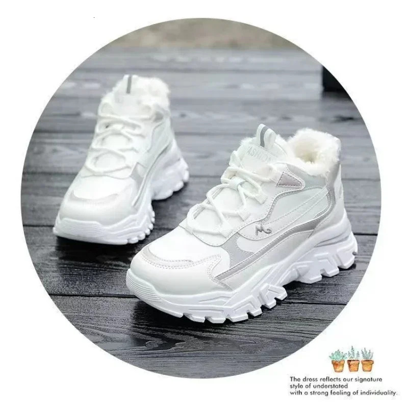 Winter New Platform Cotton Women's Lace-up Casual Sports and Ankle Running Shoes Warm Snow boots loafers womens slides designer women