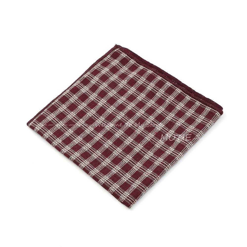 Fashion Classic Cotton Plaid Black Hankerchiefs Wedding Suit Hankies Casual Mens Pocket Square Handkerchiefs For Wedding GiftsX240921