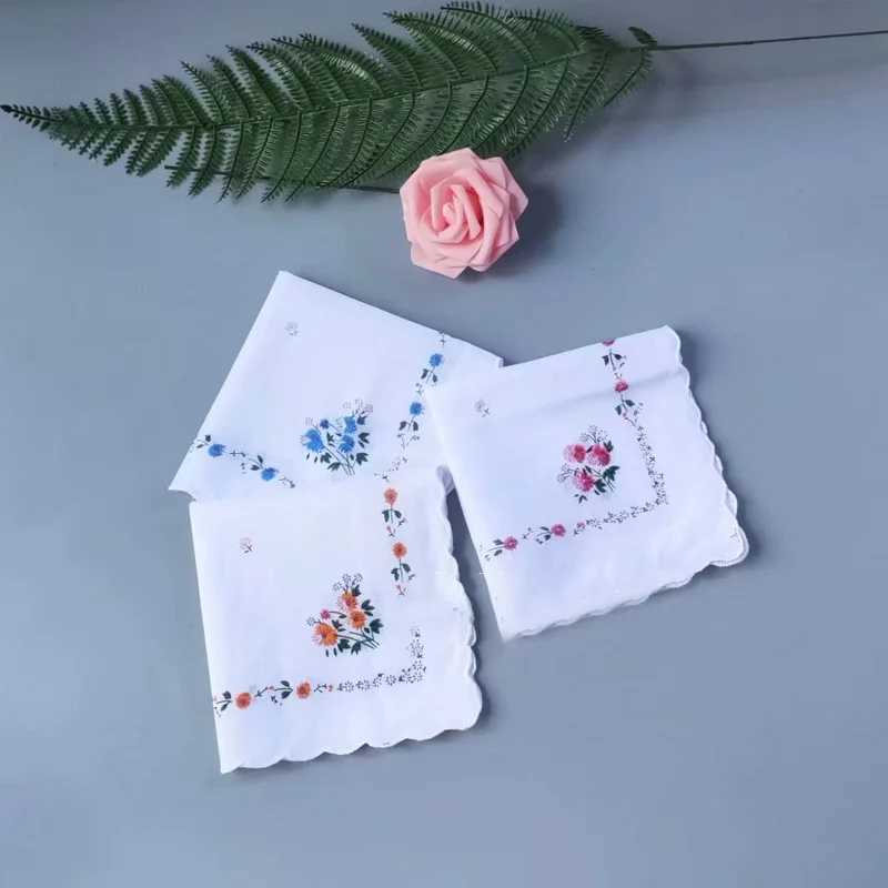 10 pieces of retro cotton womens Hanks multi style floral womens square handle head fabric womens gifts W240921