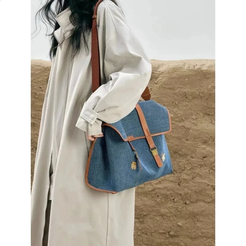 Jamhoo y style ner highend denim shoulder bag cross body womens portable briefcase summer Bolas 240919