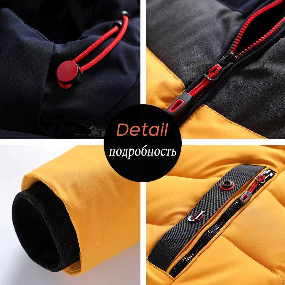 Mens 2022 Winter New Casual Warm Waterproof Jacket Parkas Jacket Mens New Autumn Jacket Windproof Hat Parkas Jacket Mens W240920