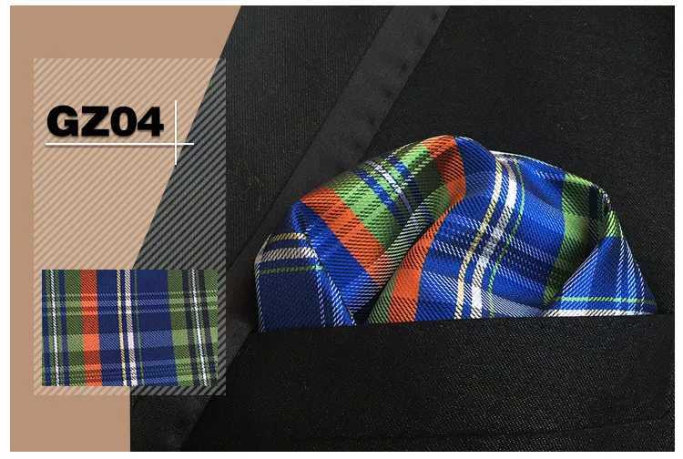 GUSLESON NEW Mens Colorful Plaid Handkerchiefs Casual Wedding Hankies Business Casual Square PocketsX240921