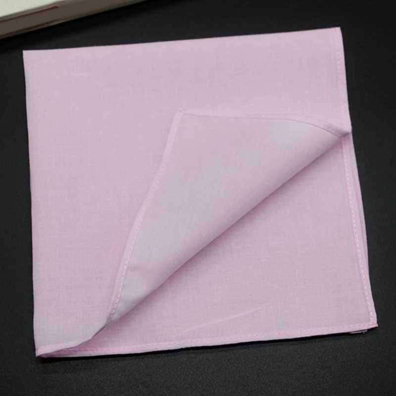 Plain Color Hankie Women Embroidery Handkerchiefs Pocket Square Washable HankiesX240921