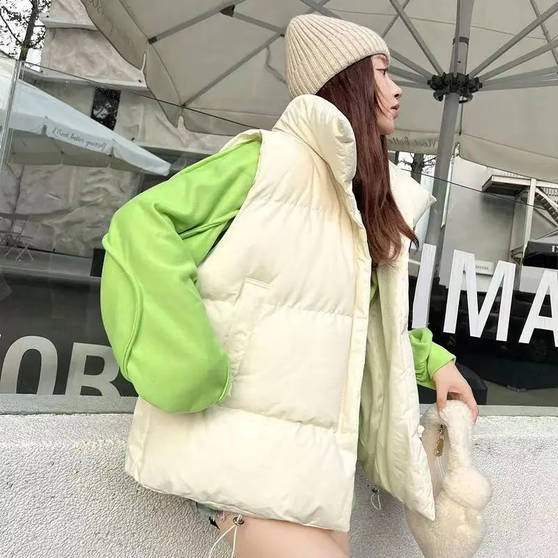 Autumn Winter Y2K Vest Women Thick Warm Down Vest Harajuku Loose Jacket Casual Outerwear Short Waistcoat Windproof Vest Coats 240919