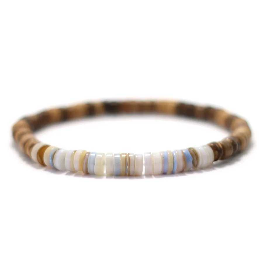 Handmade Coconut Bead Bracelet For Men Natural Meditation Jewelry Accessories Grade A Shell Braclet Beach Surfing Cycling JoiasX240921