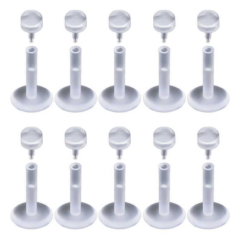 10 Pieces/Lot Clear Soft Transparent Lip Ring Tragus Earring Invisible Nose Ring Cartilage Labret Piercing Body Jewelry Y240921