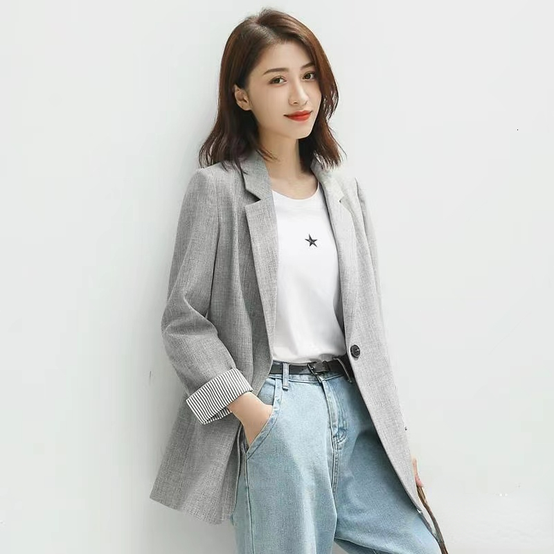 Blazers Women Trendy Patchwork Korean Chic Spring Loose Pockets Lady Elegant Coats Single Button Minimalist Outwear Long Sleeve