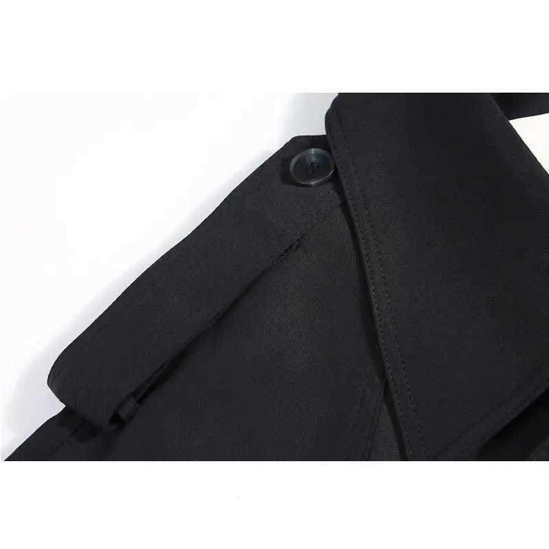 Fashion Trench Jackets Long Pattern Female Solid Color Coat Classic Lapel Long Sleeve with Belt Spring Autumn Casual Street WearX240921