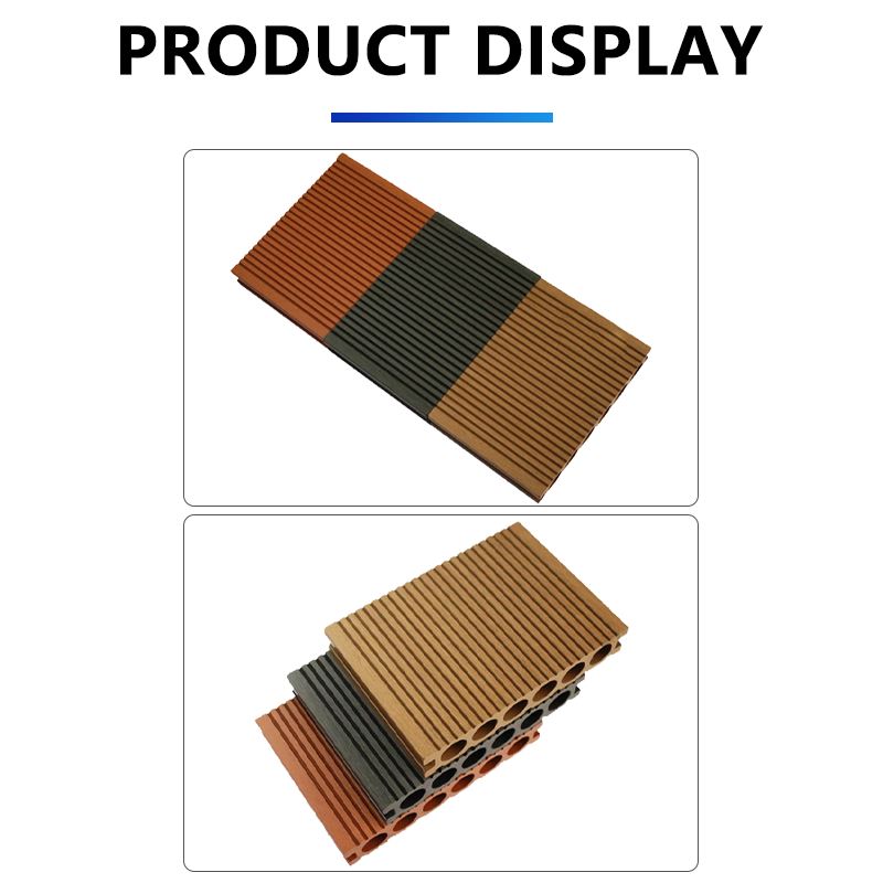 Outdoor plastic circular hole plastic wood flooring garden balcony villa boardwalk waterproof and anti-corrosion board courtyard board