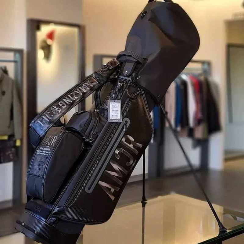 High quality AMAZINGCRE black waterproof PU golf bag mens professional golf bag golf caddy bag W240921