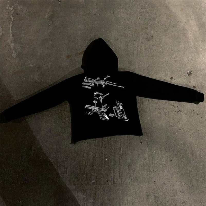 Y2k Womens Hoodie Long Sleeve Pullover Oversize Streetwear Personalized Pattern Sweatshirt Vintage High Street Punk Top Clothes y240920