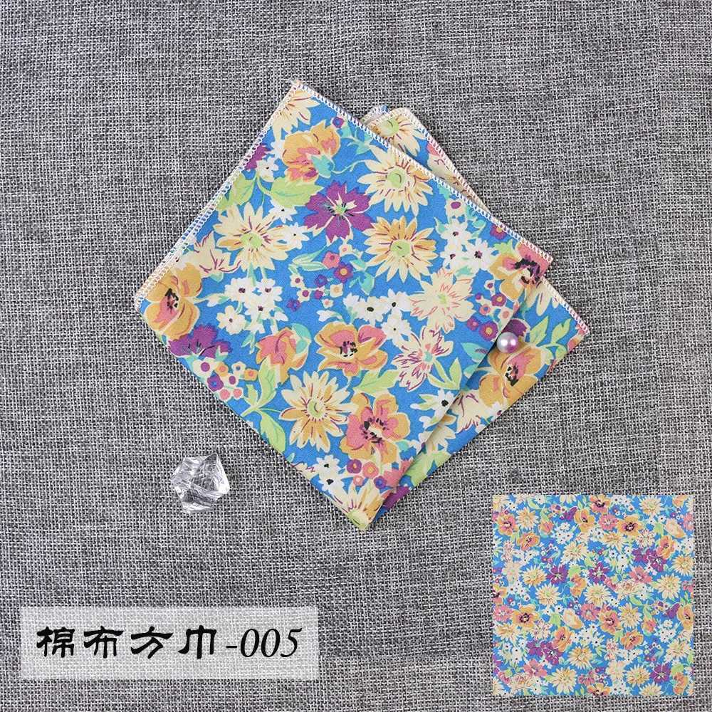 Advanced brand silk Kerchief mens floral print formal party pocket square handle set W240921