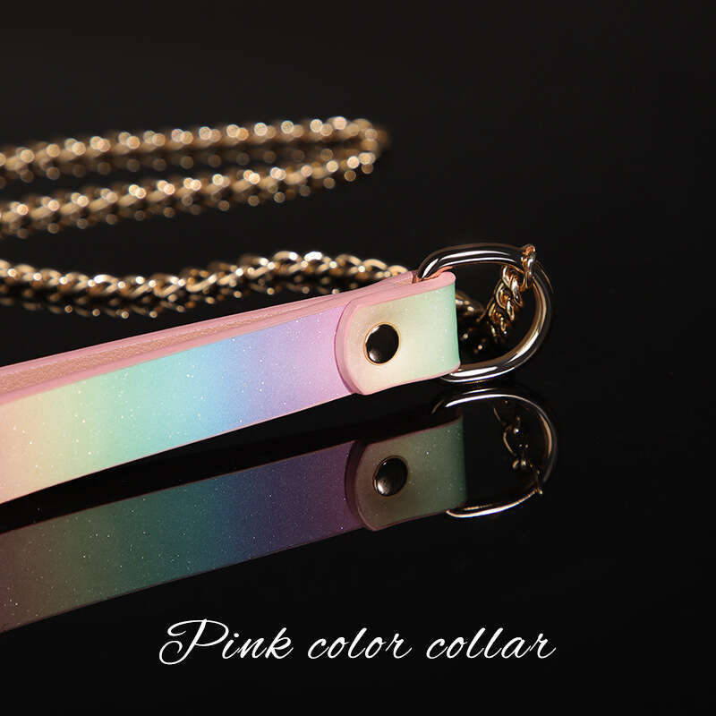 SM Sex Props PU Binding Neck Set Female Dog Training Color Traction Chain Collar Alternative Adult Products Hair Replacement