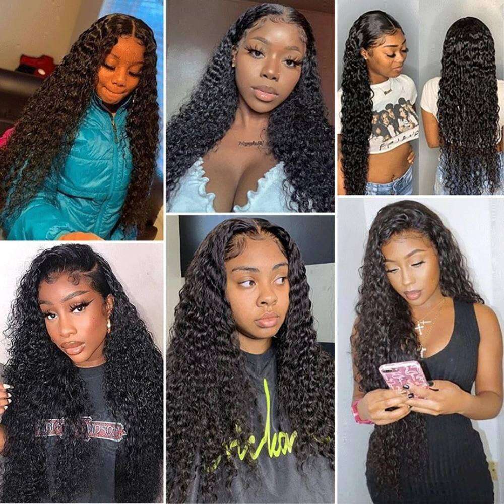 13x4 Kinky Curly Front Human Hair Wigs For Black Women Brazilian Transparent Lace Frontal Wig 180%-250% Density KF Beauty U