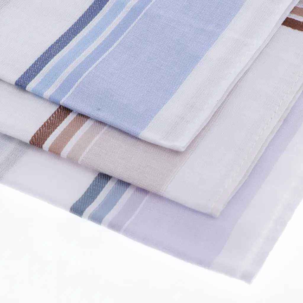 3x Mens Handkerchiefs Plaids Square Hanky Washable Soft Kerchiefs HankieX240921