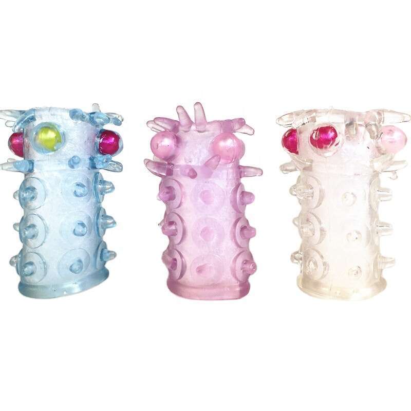 best selling huge extra long silicone transparent adult toys female toys g point finger set jumping head cover set