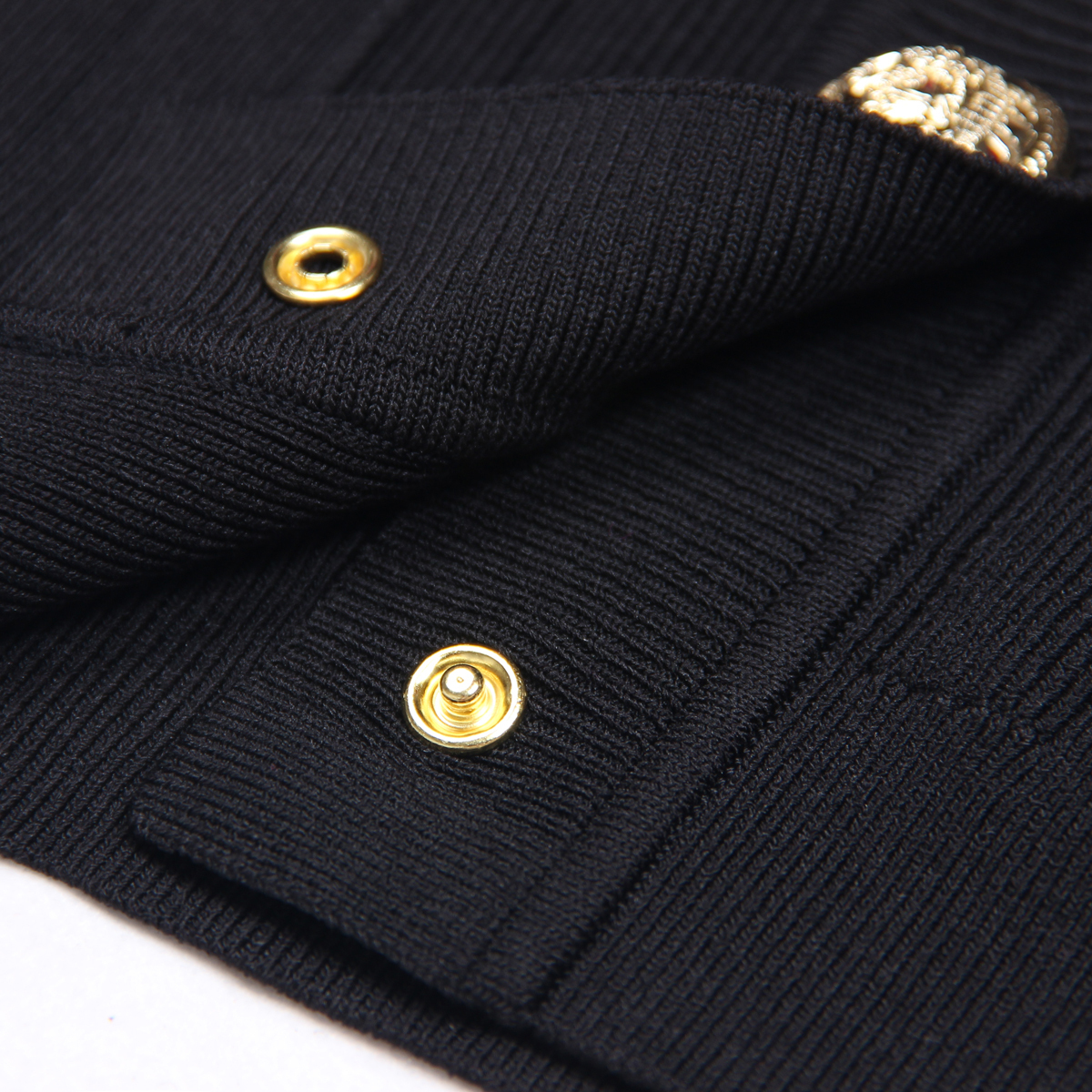 SML Three Colors High Quality Fashion Solid Elastic Knitted Fabric Pocket Button Decoration Short Sleeve Casual Women's Cardigan