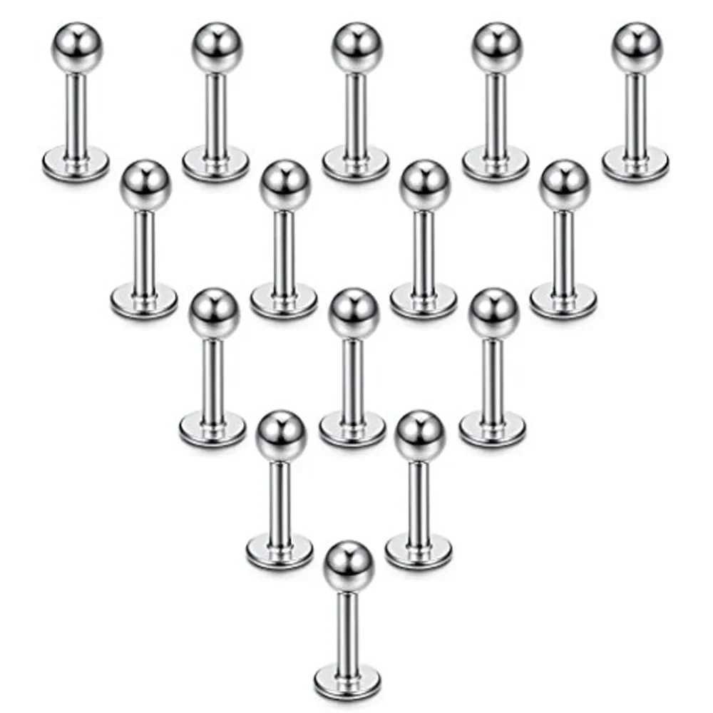15PC/set Stainless Steel Lip Rings Labret Nose Studs Piercing Labret Monroe Nose Studs Ear Tragus Helix Earring 6/8/10mm Y240921